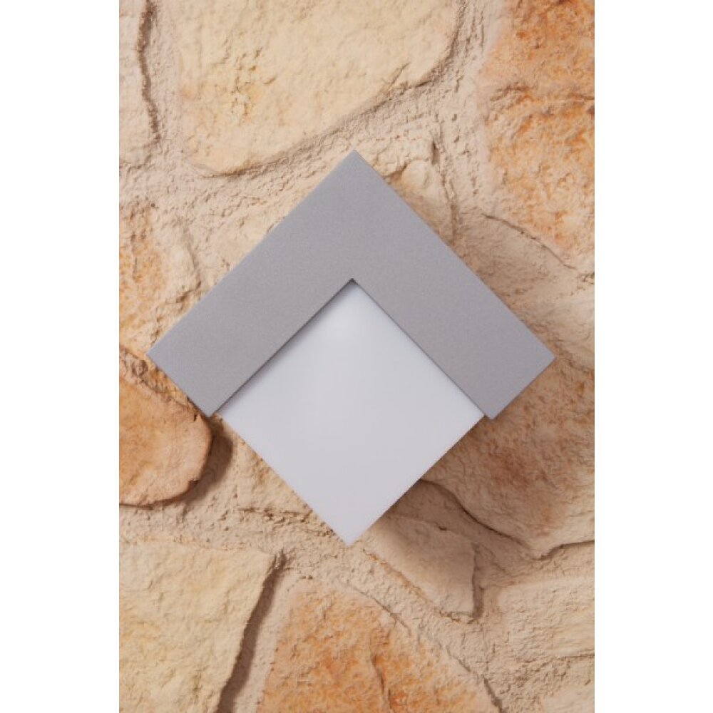 LUTEC GEOMETRY Buiten muurverlichting Zilver, Wit, 1-licht