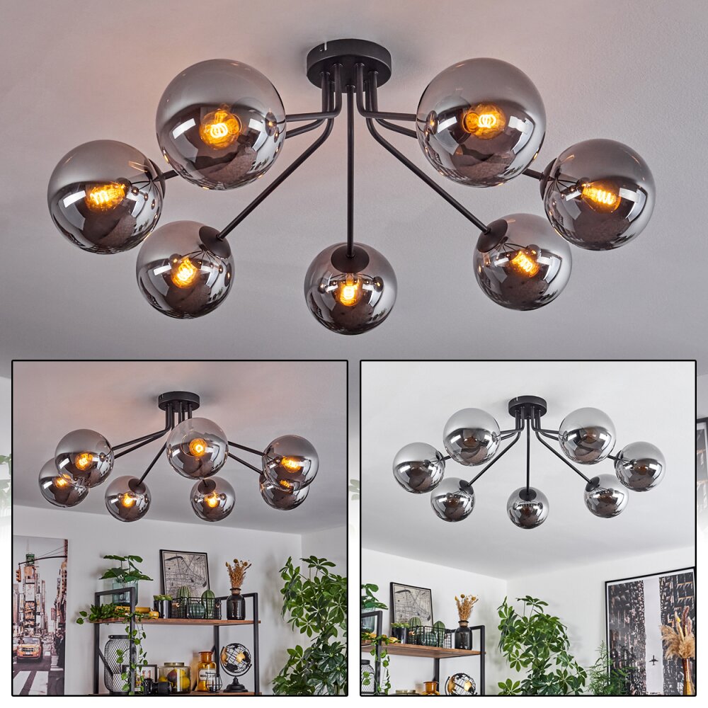 Gastor Plafondlamp Zwart, 7-lichts main product photo