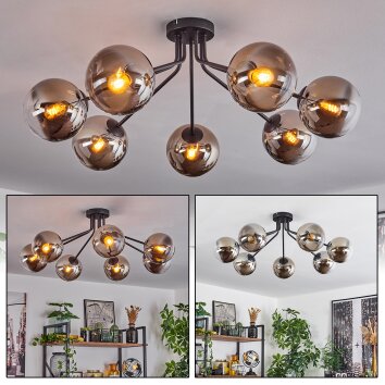 Gastor Plafondlamp Zwart, 7-lichts Gastor Plafondlamp Zwart, 7-lichts