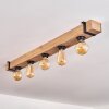 Montgomery Plafondlamp Natuurlijke kleuren, Zwart, 5-lichts