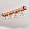 Montgomery Plafondlamp Glas 15 cm Natuurlijke kleuren, Zwart, 4-lichts