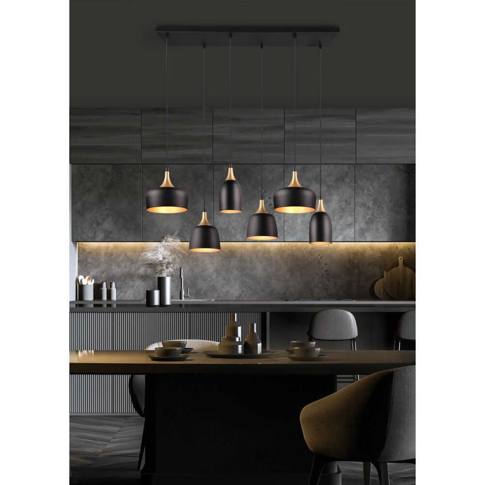 Trio Chiraz Hanglamp Zwart, 6-lichts main product photo