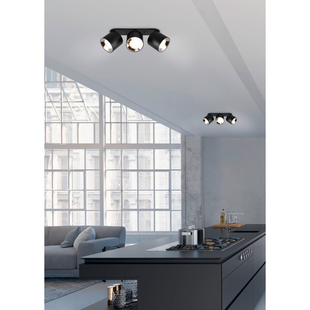 Trio GUAYANA Plafondlamp Zwart, 3-lichts main product photo