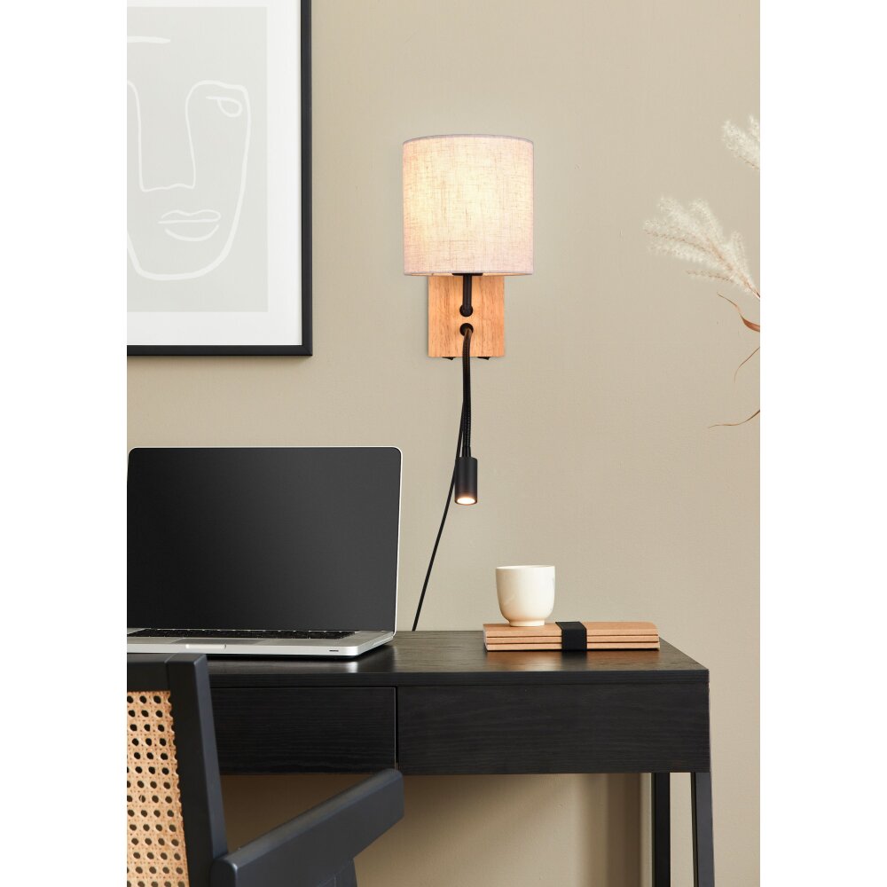 Trio Nilam Muurlamp Natuurlijke kleuren, 2-lichts main product photo