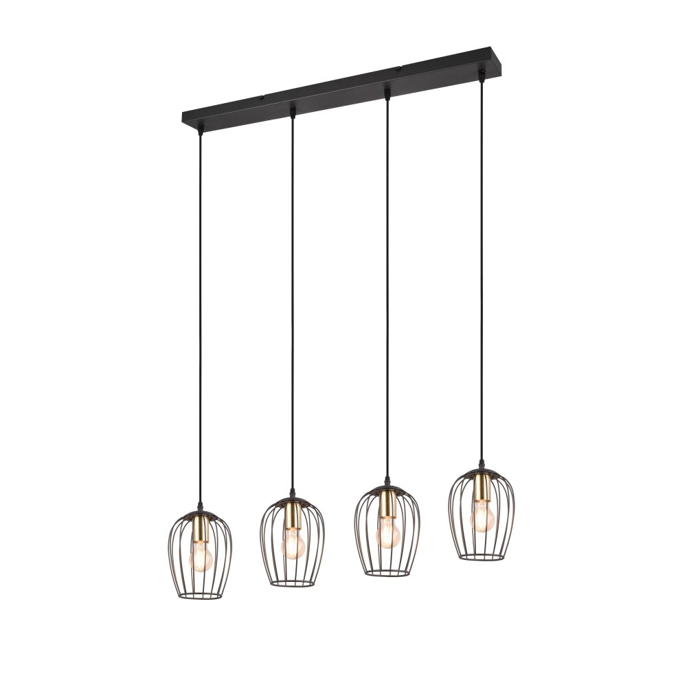 Reality Grid Hanglamp Zwart, 4-lichts
