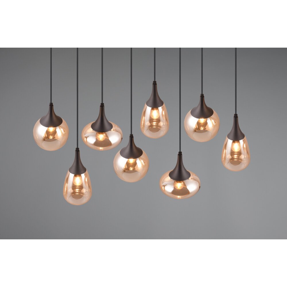 Trio Lumina Hanglamp Zwart, 8-lichts