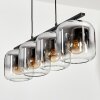 Lauden Hanger - Glas Chroom, Duidelijk, Rookkleurig, 4-lichts