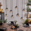 Koyoto Hanger - Glas Chroom, Duidelijk, Rookkleurig, 8-lichts
