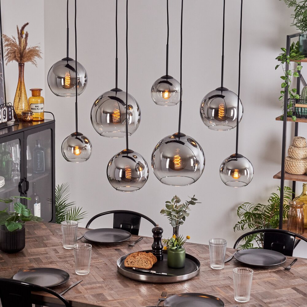 Koyoto Hanger - Glas Chroom, Duidelijk, Rookkleurig, 8-lichts main product photo