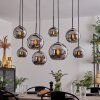 Koyoto Hanger - Glas Chroom, Rookkleurig, 8-lichts