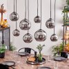 Koyoto Hanger - Glas Chroom, Rookkleurig, 8-lichts