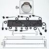 Koyoto Hanger - Glas Chroom, Rookkleurig, 8-lichts