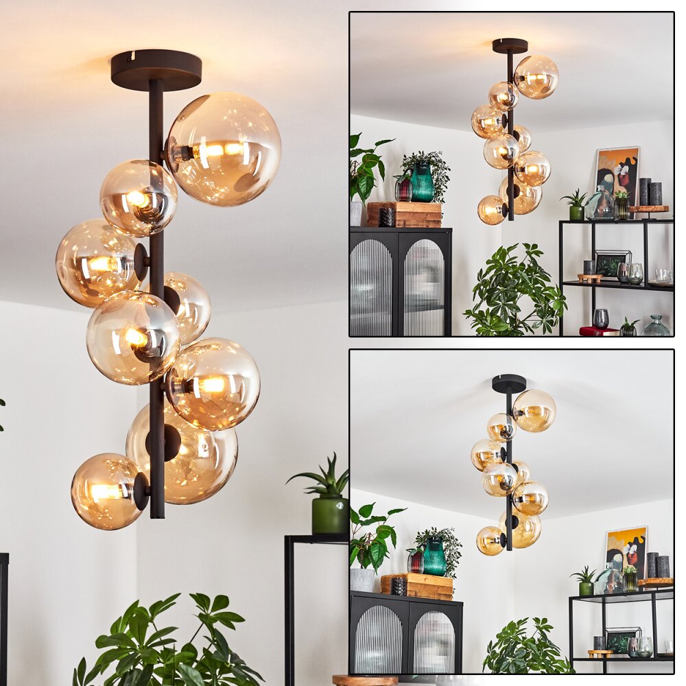 Chehalis Plafondlamp Zwart, 8-lichts main product photo