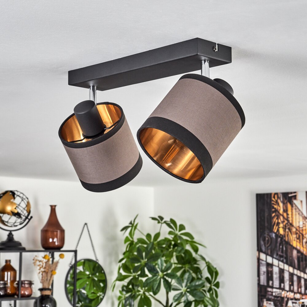 Lohobe Plafondlamp Chroom, Zwart, 2-lichts