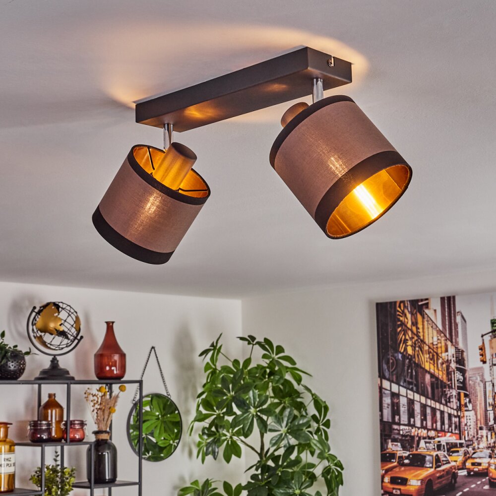 Lohobe Plafondlamp Chroom, Zwart, 2-lichts