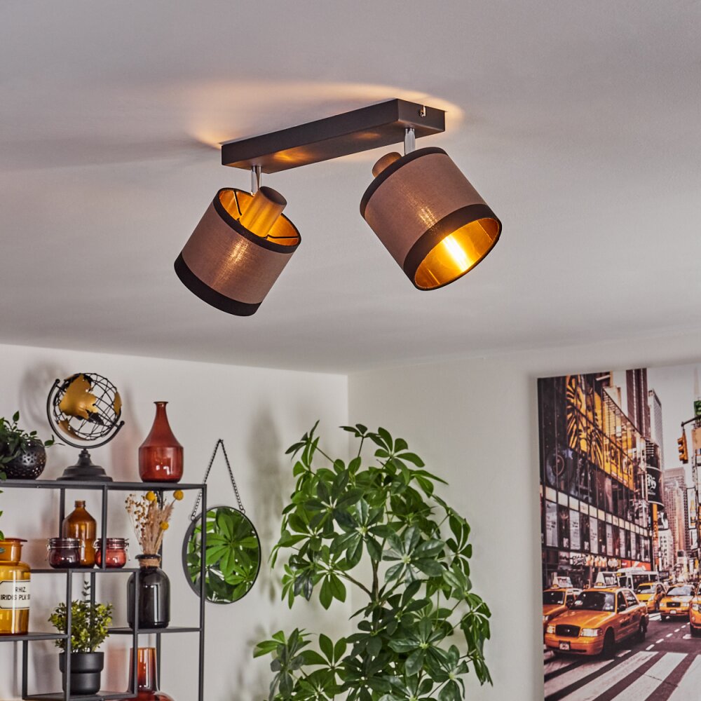 Lohobe Plafondlamp Chroom, Zwart, 2-lichts