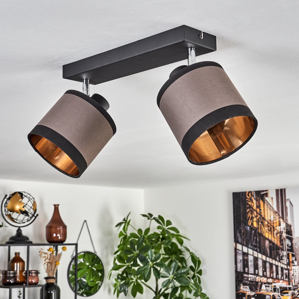 Lohobe Plafondlamp Chroom, Zwart, 2-lichts