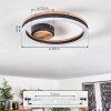 Cascada Plafondlamp LED Bruin, houtlook, Zwart, 1-licht