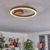 Cascada Plafondlamp LED Bruin, houtlook, Zwart, 1-licht