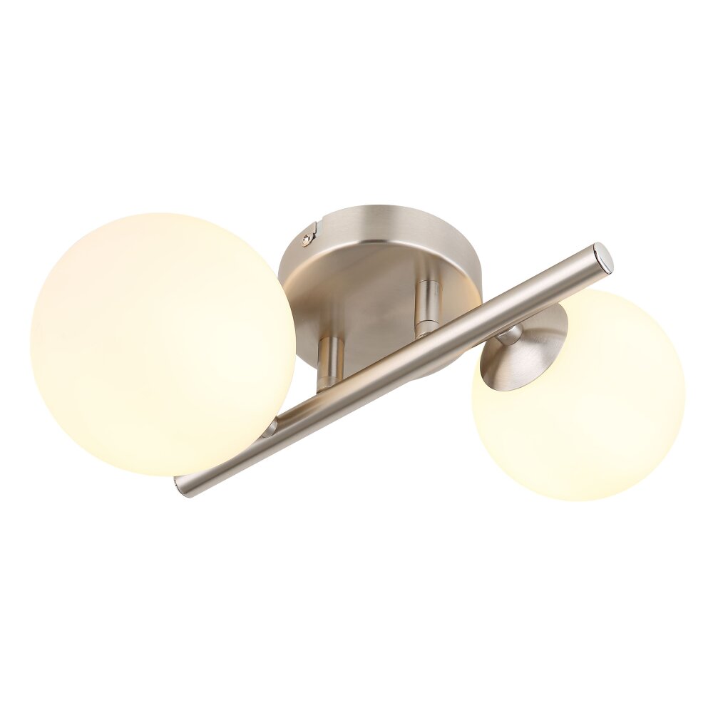 Globo RIHA Muurlamp LED Nikkel mat, 2-lichts main product photo