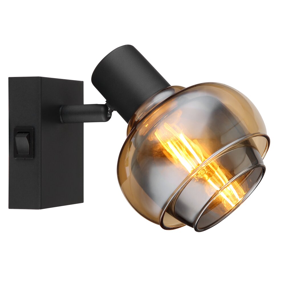 Globo TOKKI Muurlamp Zwart, 1-licht main product photo