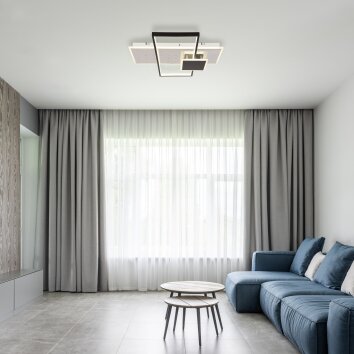 Globo DABBY Plafondlamp LED Zwart, Wit, 1-licht, Afstandsbediening