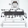 Koyoto Hanger - Glas Chroom, Rookkleurig, 8-lichts