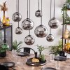 Koyoto Hanger - Glas Chroom, Rookkleurig, 8-lichts