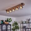 Montgomery Plafondlamp - Glas Natuurlijke kleuren, Zwart, 5-lichts