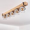 Montgomery Plafondlamp - Glas Natuurlijke kleuren, Zwart, 5-lichts