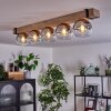Montgomery Plafondlamp - Glas Natuurlijke kleuren, Zwart, 5-lichts