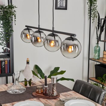 Gastor Hanger - Glas Chroom, Duidelijk, Rookkleurig, 4-lichts