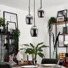 Vevino Hanger - Glas Chroom, Rookkleurig, 3-lichts