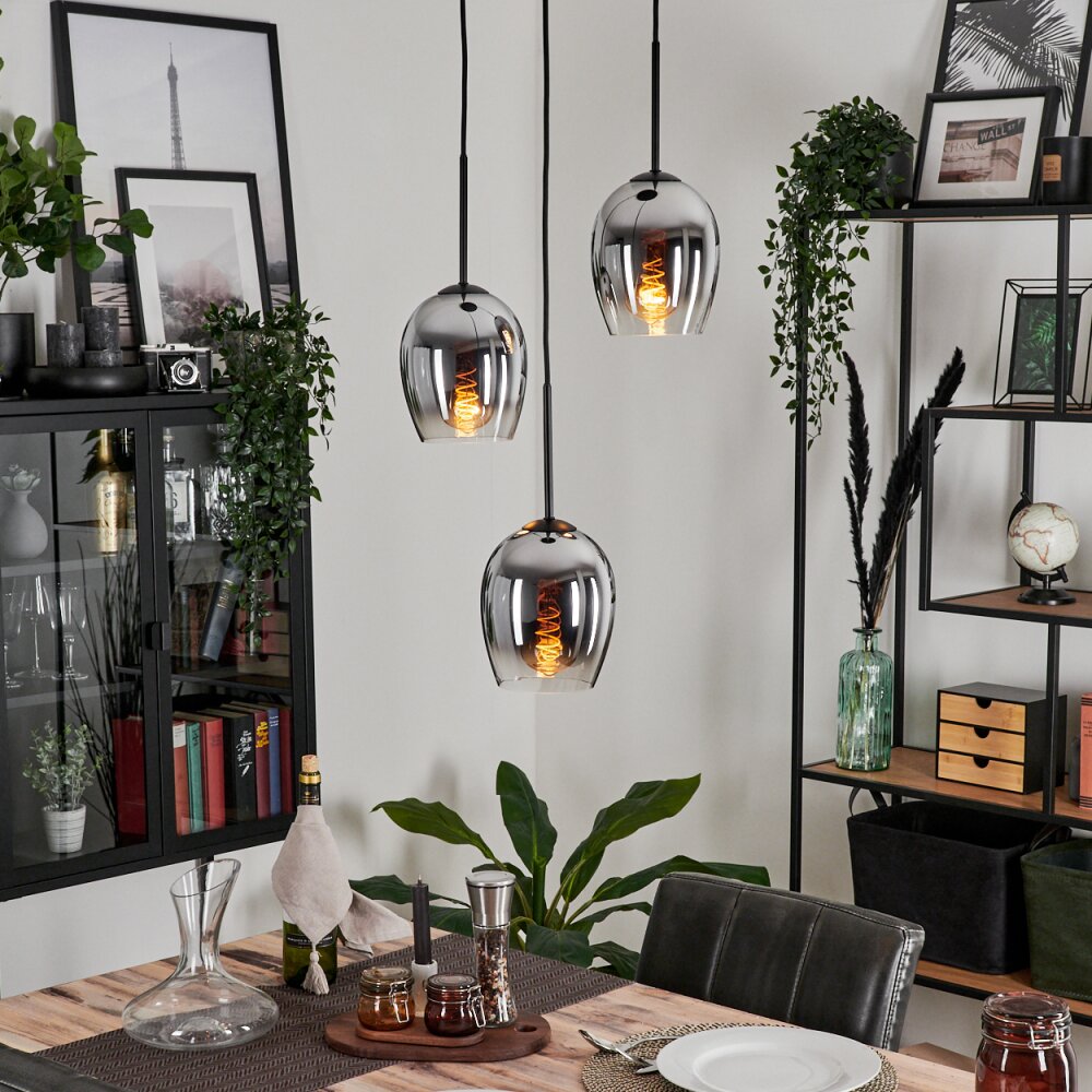 Vevino Hanger - Glas Chroom, Duidelijk, Rookkleurig, 3-lichts main product photo