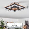 Cascada Plafondlamp LED Bruin, houtlook, Zwart, 1-licht