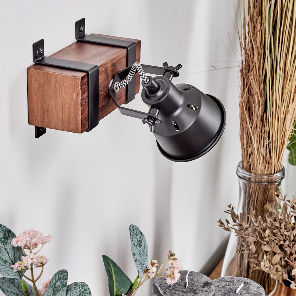 Safari Muurlamp Donkerbruin, Zwart, 1-licht