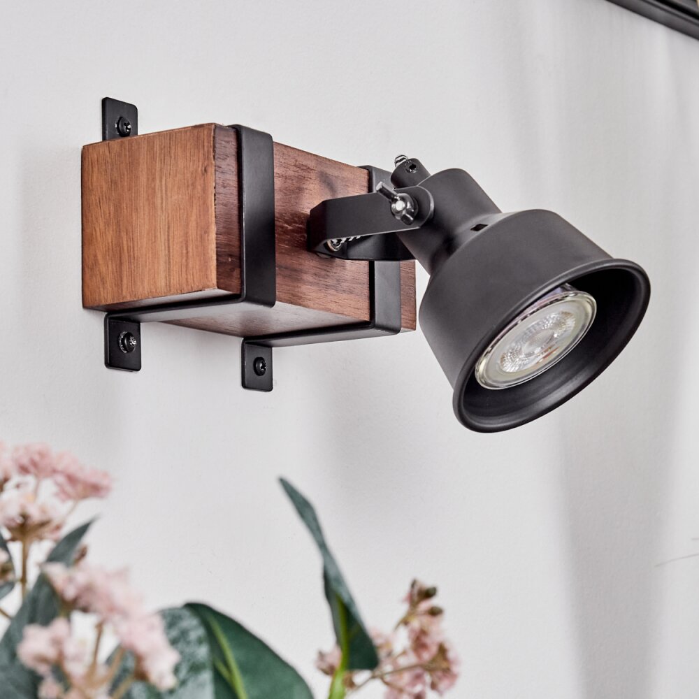 Safari Muurlamp Donkerbruin, Zwart, 1-licht