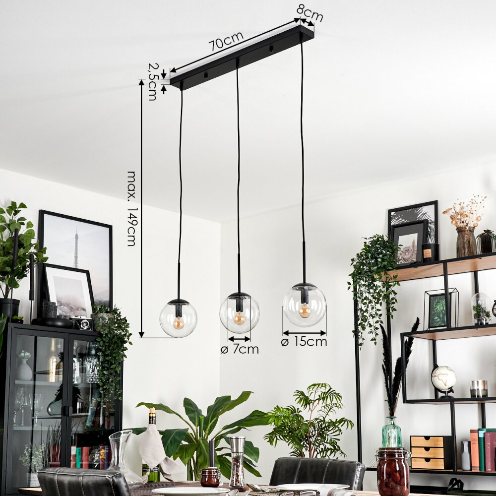 Gastor Hanger - Glas Duidelijk, 3-lichts