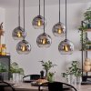 Koyoto Hanger - Glas Duidelijk, Rookkleurig, 6-lichts