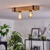 Montgomery Plafondlamp Natuurlijke kleuren, Zwart, 2-lichts