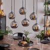 Koyoto Hanger - Glas Chroom, Rookkleurig, 6-lichts