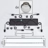 Koyoto Hanger - Glas Chroom, Rookkleurig, 6-lichts