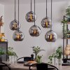 Koyoto Hanger - Glas Chroom, Rookkleurig, 6-lichts
