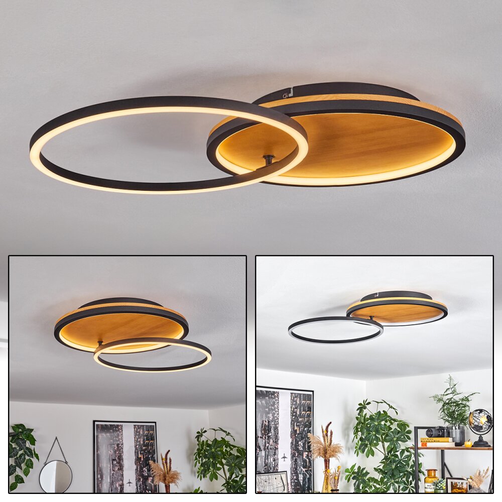 Cardozo Plafondlamp LED Natuurlijke kleuren, Zwart, 1-licht main product photo