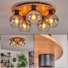 Koyoto Plafondlamp - Glas Natuurlijke kleuren, Zwart, 5-lichts