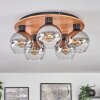 Koyoto Plafondlamp - Glas Natuurlijke kleuren, Zwart, 5-lichts