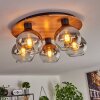 Koyoto Plafondlamp - Glas Natuurlijke kleuren, Zwart, 5-lichts