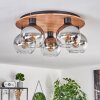 Koyoto Plafondlamp - Glas Natuurlijke kleuren, Zwart, 5-lichts