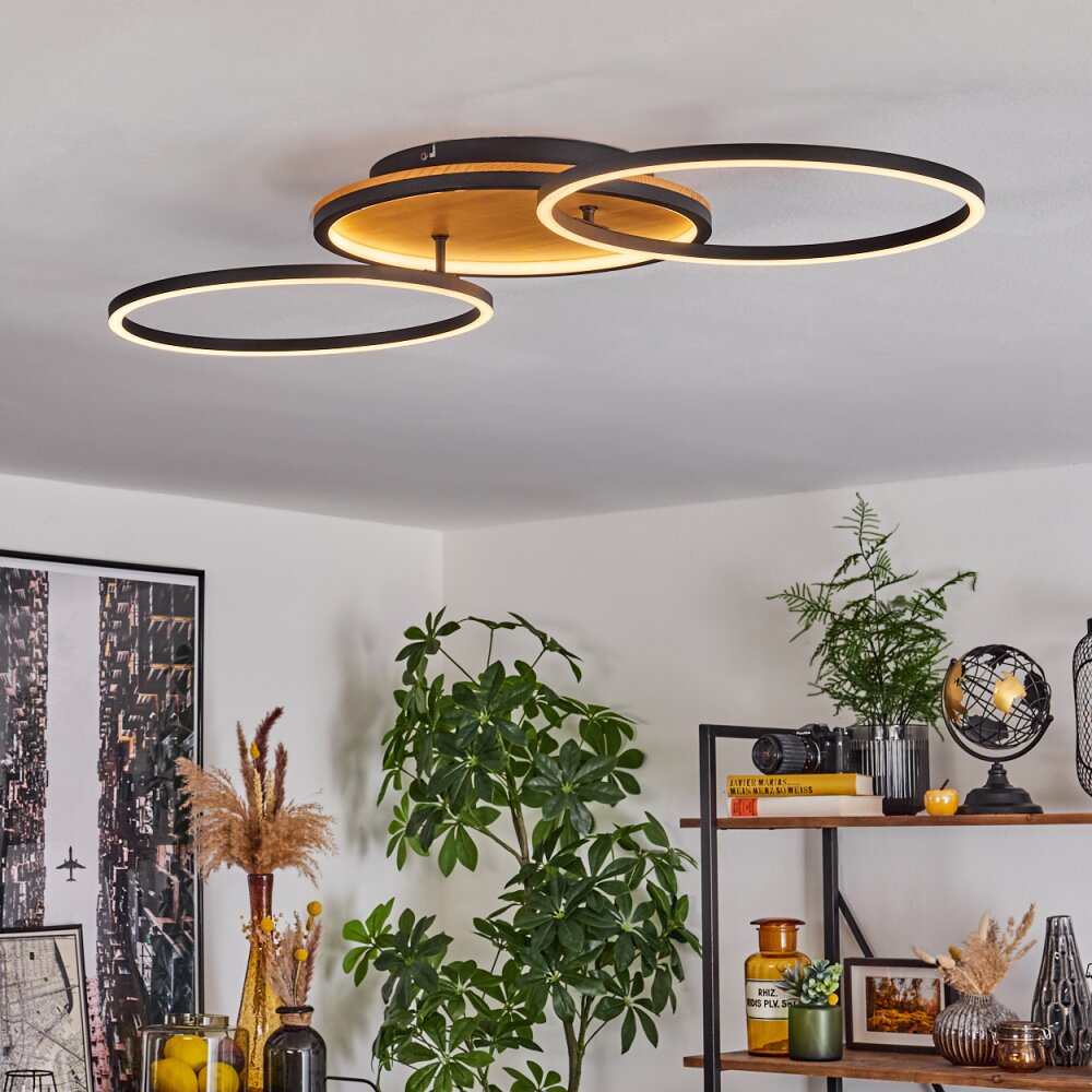 Cardozo Plafondlamp LED Natuurlijke kleuren, Zwart, 1-licht