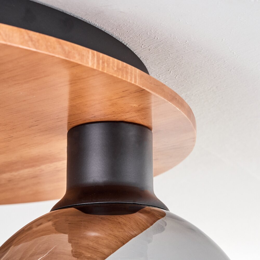 Koyoto Plafondlamp - Glas Natuurlijke kleuren, Zwart, 3-lichts